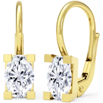 Šperk Couple, Moderní dívčí náušnice Almeda, žluté zlato se zirkony, 585-66-3-0693.0Z00.0.00.001.07