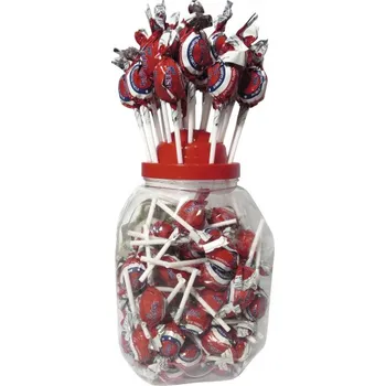 Bonbon Lízátko KENGI 16g SE ŽVÝKAČKOU - KYSELÁ COLA - dóza 100 ks - VÝPRODEJ !!! DMT: 3/2022 poslední 1 balení (ovocné lízátko kolové / balení 100 ks / MIX 5 příchutí)