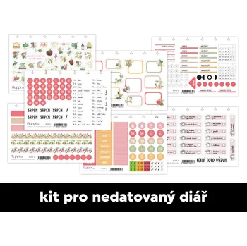 Kancelářské potřeby Fleppi Měsíční samolepkový kit - nedatovaný diář | Srpen 2023