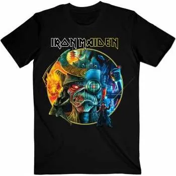 Pánské tričko Merch Iron Maiden: Iron Maiden Unisex T-shirt: The Future Past Tour '23 Circle Art (large) L