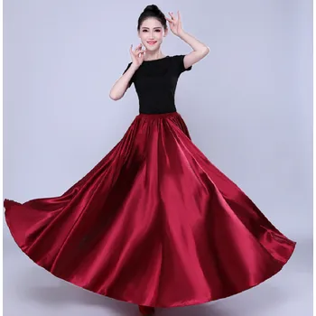 Dámská sukně Dámská saténová maxi sukně Barva: Vínová