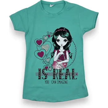 Dívčí tričko Oliva Dívčí mentolové tričko s krátkým rukávem BOZENA Barva: Mentolová, Velikost: 116