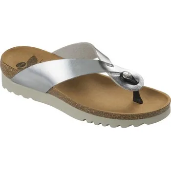 Dámská obuv Scholl KENNA stříbrné dámské zdravotní žabky syntetika s Bioprint stélkou