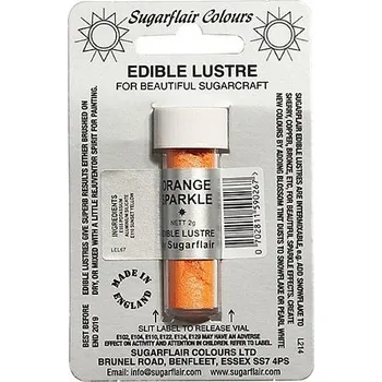 Potravinářské barvivo SUGARFLAIR Orange Sparkle (Oranžová třpytivá) - Barva prachová s leskem