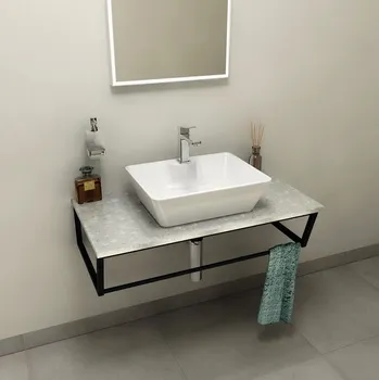 Deska pod umyvadlo SAPHO SKA deska 90x2x46 cm, technický mramor, Fior di pesco