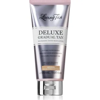 Opalování Loving Tan Deluxe Gradual Tan vyživující tělové mléko pro zvýraznění opálení odstín Medium 150 ml