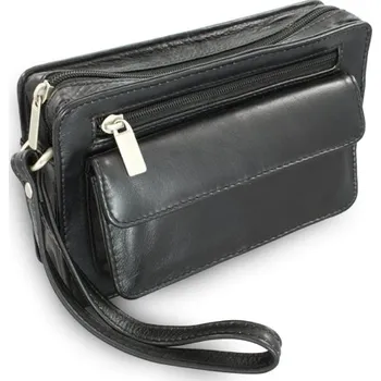 Kabelka Černá kožená jednozipová etue 611-2014-60 + doprava zdarma