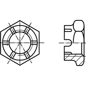 Matice PROFISTYL DIN 937 matice korunková nízká 14H pozink Varianta: DIN 937 matice korunková nízká 14H ZnB M8