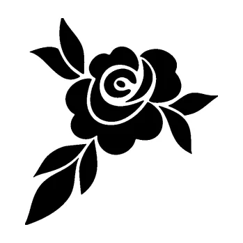 Samolepící dekorace SAMOLEPKA Květina dekor 043 levá květ růže s listy (01 - černá) NA AUTO, NÁLEPKA, FÓLIE, POLEP, TUNING, VLASTNÍ TEXT, TISK, AUTOSAMOLEPKY.cz, POLEPY, OBRÁZEK, LOGO, SAMOLEPKY