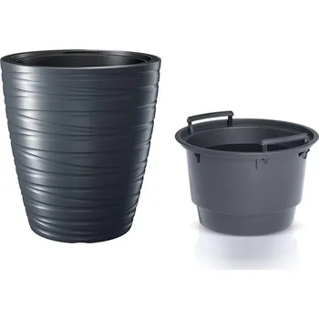 Květináč PRO Květináč s vkladem MAZE antracit 37,5cm