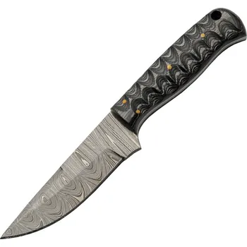 lovecký nůž Damascus Grooved Fixed Blade Black