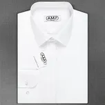 Pánská košile AMJ, bílá JDSA018SKL, dlouhý rukáv, slim fit, vel. 40