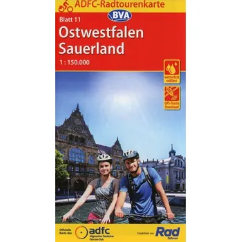 ADFC-Radtourenkarte 11 Ostwestfalen Sauerland 1:150.000, reiß- und wetterfest, GPS-Tracks Download - Allgemeiner Deutscher Fahrrad-Club e.V. (ADFC)