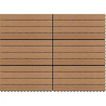 Venkovní dlažba vidaXL Marketos Terasové dlaždice 6 ks WPC 60 x 30 cm 1,08 m² hnědé