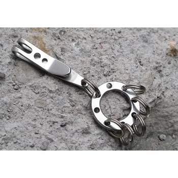 Opasek Mini spona, klip na opasek či kapsu s kroužkem na klíče Slitina kovů