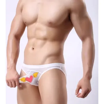 Pánské erotické prádlo Slipy pánské erotické transparentní síťované cock socks Bílá L