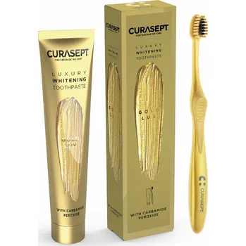 zubní pasta CURASEPT Gold Luxury Whitening 75 ml + kartáček
