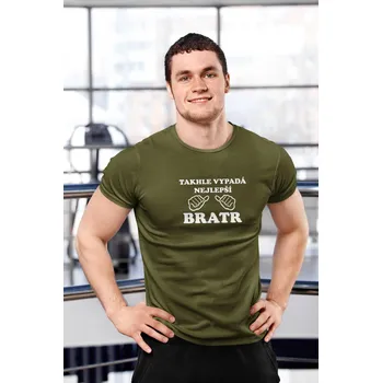 Pánske tričko Nejlepší bratr Barva: Khaki, Velikost: 2XL