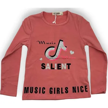 Dívčí tričko Sezon Dívčí trička s dlouhým rukávem TIKTOK 02 Barva: Růžová, Velikost: 104