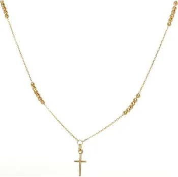 Náhrdelník Dámský náhrdelník ze žlutého zlata s křížkem ZLNAH110F + DÁREK ZDARMA