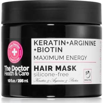 Vlasová regenerace The Doctor Keratin + Arginine + Biotin Maximum Energy keratinová maska na vlasy 295 ml
