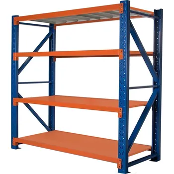 Dílenský regál Celokovový policový regál 200x200x60 nosnost 1200kg oranžovo-modrý