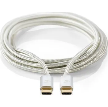 Datový kabel Nedis CCTB60800AL20 USB 2.0, USB-C™ Zástrčka, USB-C™ Zástrčka, 480 Mbps, 2m, stříbrný
