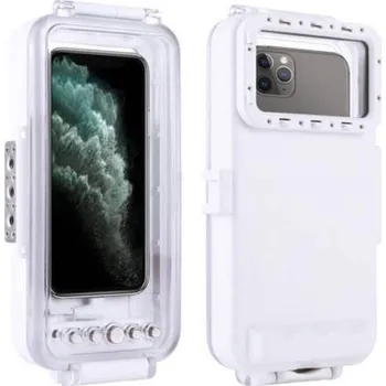 Pouzdro na mobilní telefon Vodotěsné pouzdro pro profesionální potápění a šnorchlování až do 40 metrů pro iPhone 14 - bílé