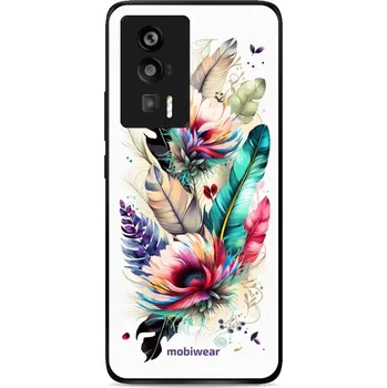 Pouzdro na mobilní telefon Lesklý kryt Mobiwear Glossy - Xiaomi Poco F5 Pro - G017G Pírka a květy (Prémiové lesklé pouzdro, obal, kryt Mobiwear Glossy na mobil Xiaomi Poco F5 Pro - G017G Pírka a květy, materiál Plast + TPU silikon - krytí po všech stranách, neošoupatelný potisk,)