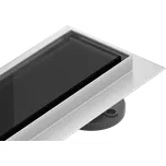 Odtokový žlab MEXEN FLAT 80 cm - černé sklo