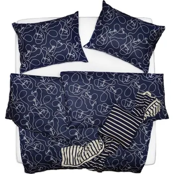 Povlečení SCANquilt povlečení KLASIK DESIGN anchor tmavě modrá 140 x 200/70 x 90 cm