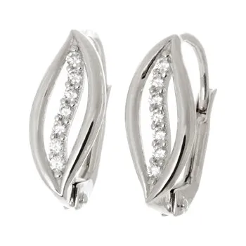 Náušnice Náušnice z bílého zlata s čirými zirkony NA1242F + DÁREK ZDARMA