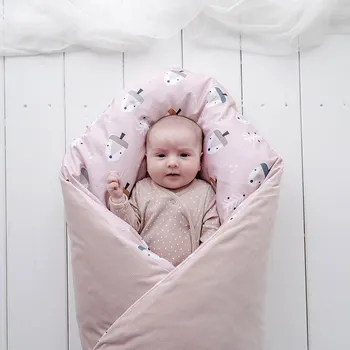 Zavinovačka Lily is sailing Péřová zavinovačka - Žaludy soft pink Velikost: 80 x 80 cm, Varianta: povlak zapínání na knoflíky