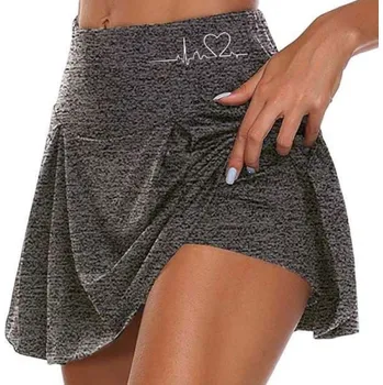 Dámská sukně Dámská sportovní sukně s kraťasy "skort", šedá Barva: šedá (EKG), Velikost: 4XL
