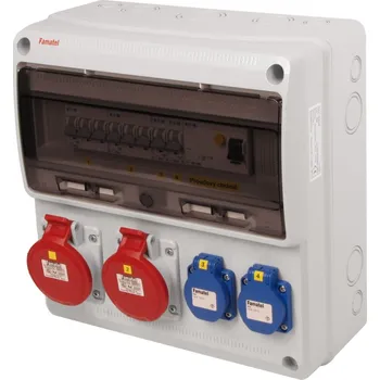 v599-6kA - ZSF20200000.1 /3974 Zásuvková skříň IP44 jištěná s chráničem 40/4/003