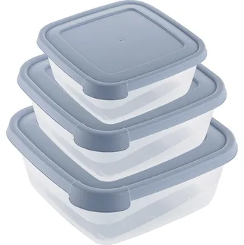 Dóza na potraviny Florina Dózy na potraviny sada 3ks čtverec modré