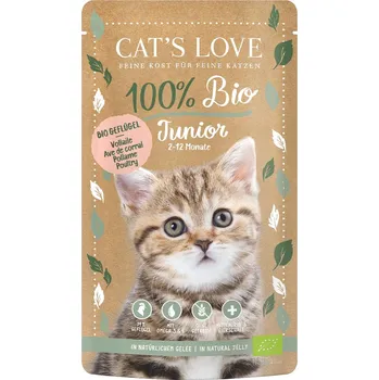 Krmivo pro kočku Cat's Love JUNIOR BIO drůbeží 6× 100 g