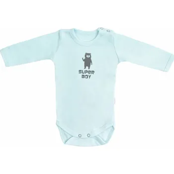 Kojenecký body Mamatti Kojenecké body dlouhý rukáv, Bear - mátové 74 (6-9m)
