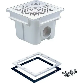AstralPool čtvercová dnová výpusť 210 x 210 mm s mřížkou z ABS plastu, pro fóliové bazény