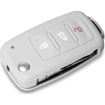 Ochranné silikonové pouzdro na klíč pro VW/Seat/Škoda s vystřelovacím klíčem světle šedá