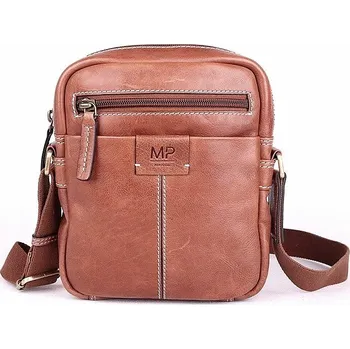 Kabelka Luxusní kožená hladká hnědá crossbody taška Marta Ponti no. 006
