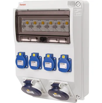 v376 - ZSF60000000.1 /3959 Zásuvková skříň IP44 jištěná kombi chrániči 6x16/1N/B/003