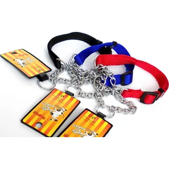 Obojek pro psa Polostahovák kov / nylon 10mm x 33-48cm