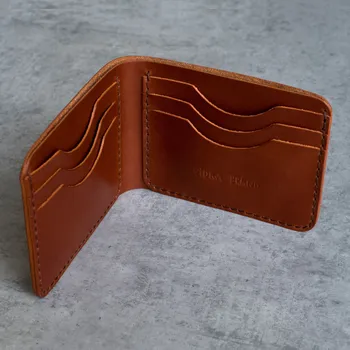 Peněženka KOŽENÁ PENĚŽENKA SLIM - HNĚDÁ Vidra Brand