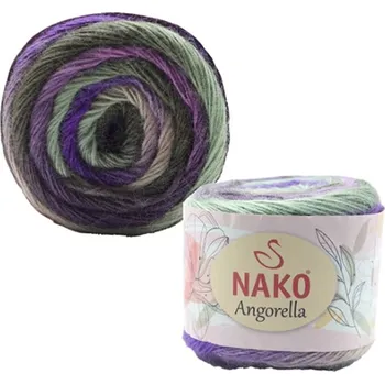 Příze Nako Pletací příze Nako Angorella 87539 - zelenofialová