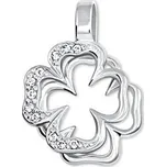 Zlatý přívěsek z bílého zlata čtyřlístek dvojitý