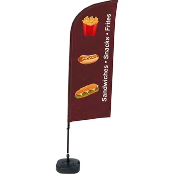 Kancelář Kompletní sada reklamní vlajky ve tvaru křídla, Svačiny, anglicky ECO