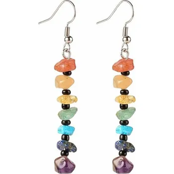 Náušnice Čakrové náušnice se seed korálky délka cca 6,2 cm