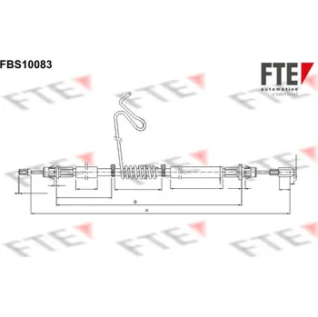 Lanko parkovací brzdy Tažné lanko, parkovací brzda FTE 9250374
