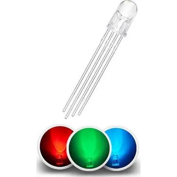 Dioda LED Dioda 5mm čirá, RGB, společná anoda